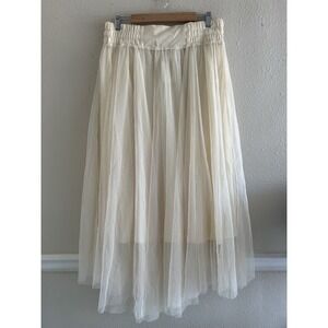 Sassybling Ivory Cream Tutu Maxi Skirt Size Medium Whimsical Fairy Feminine